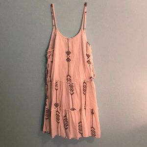 Mini dress with tribal print and tie sides